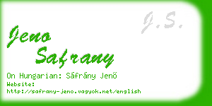 jeno safrany business card
